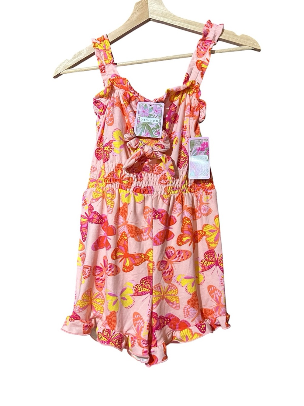 btween Pink & Butterfly Romper Set - 2 Total